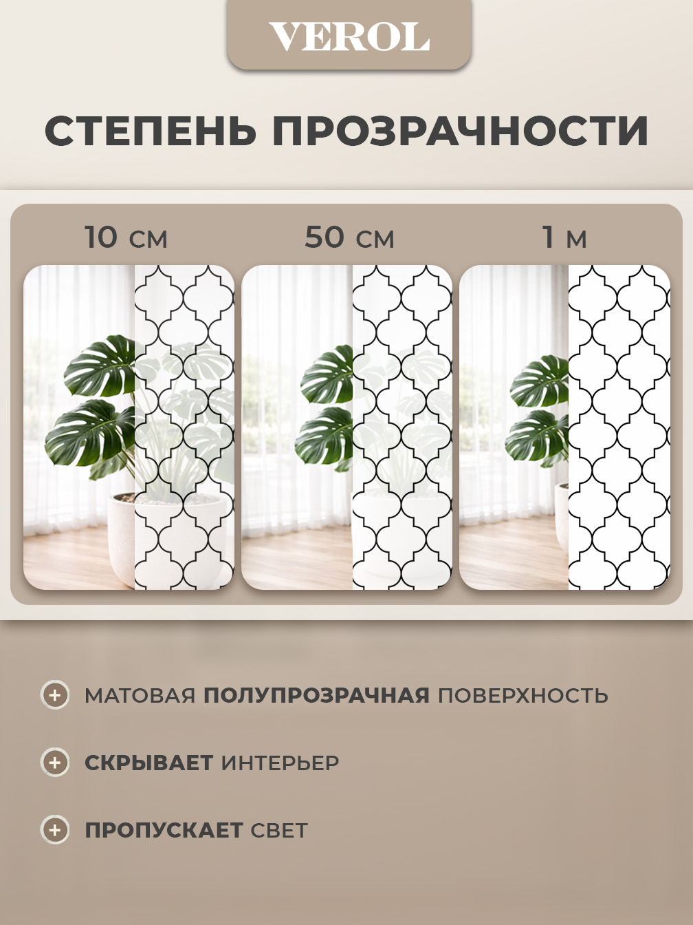 Самоклеящаяся пленка на окно "Узоры", 75*150 см, черный контурный