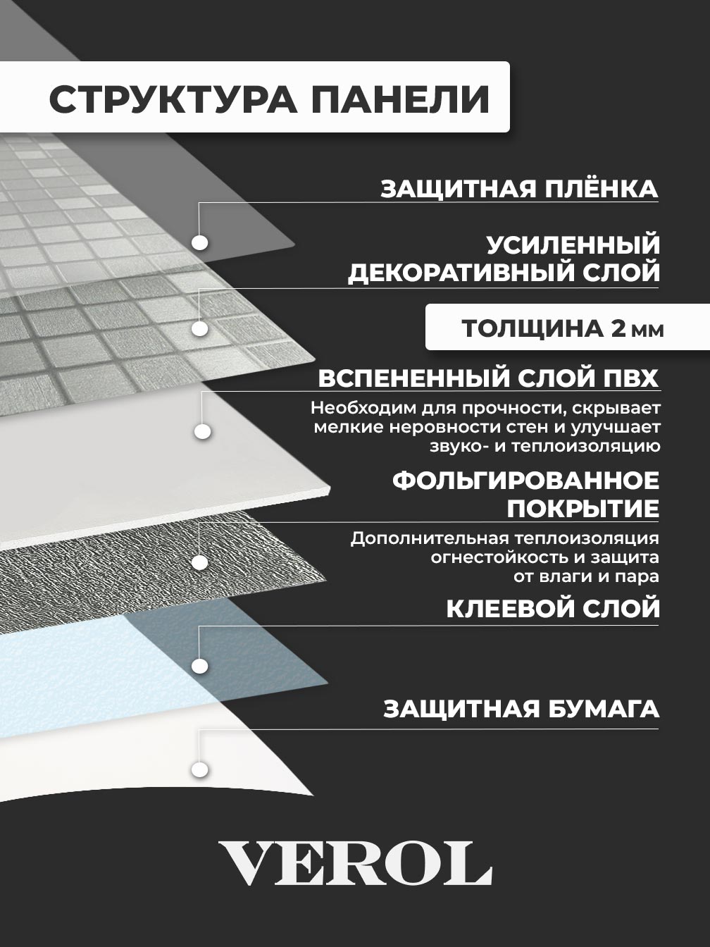 Самоклеящаяся панель "Мозаика", 116*285 см, серебрянный