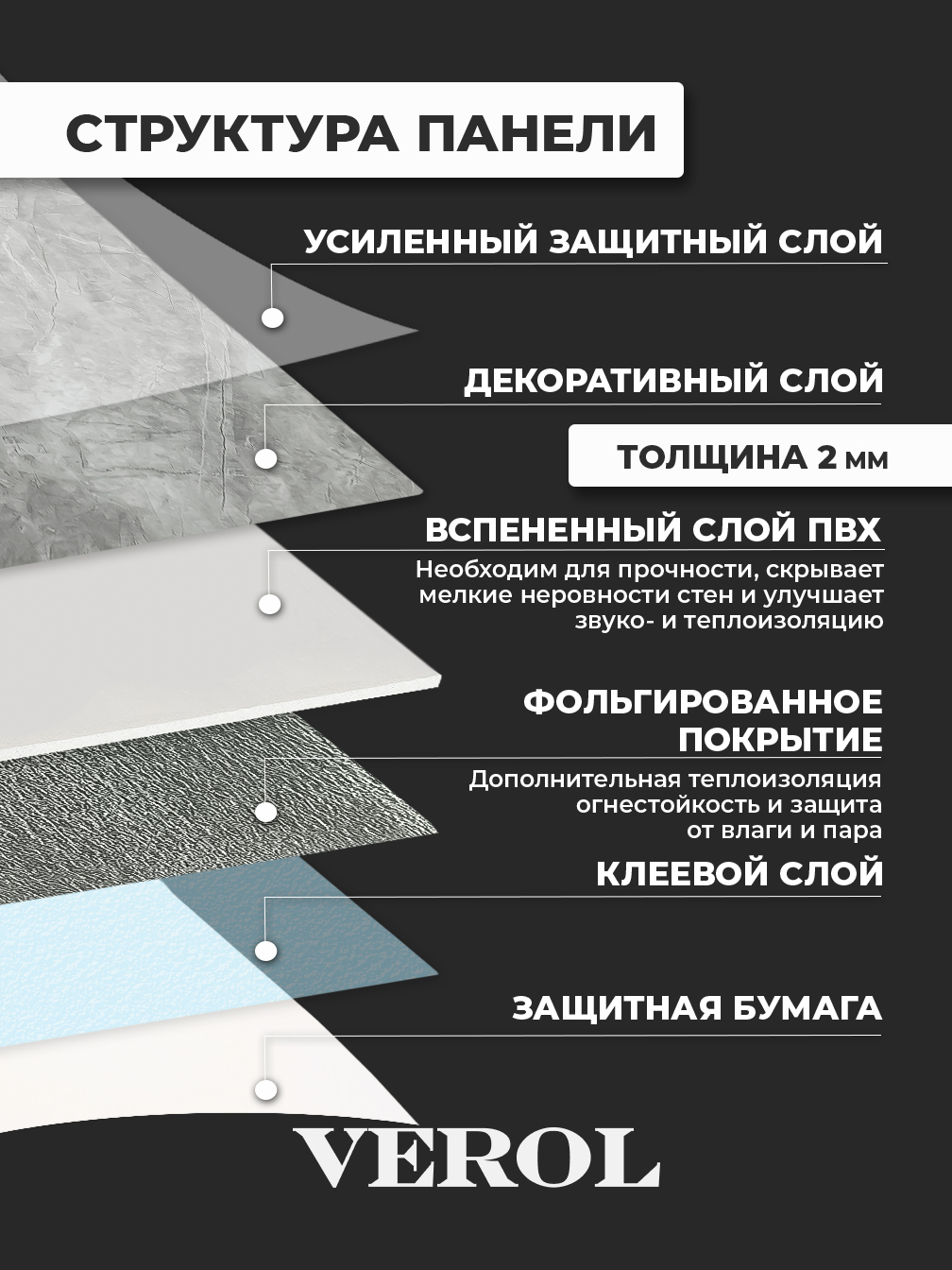 Самоклеящаяся панель "Текстура. Камень", 60*300 см, серый